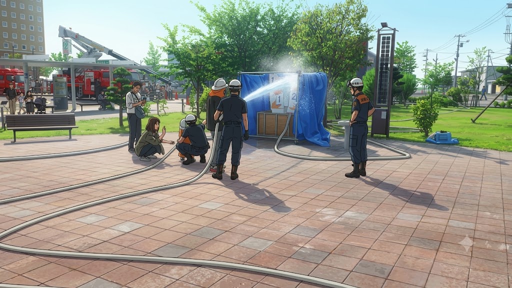 放水体験コーナー