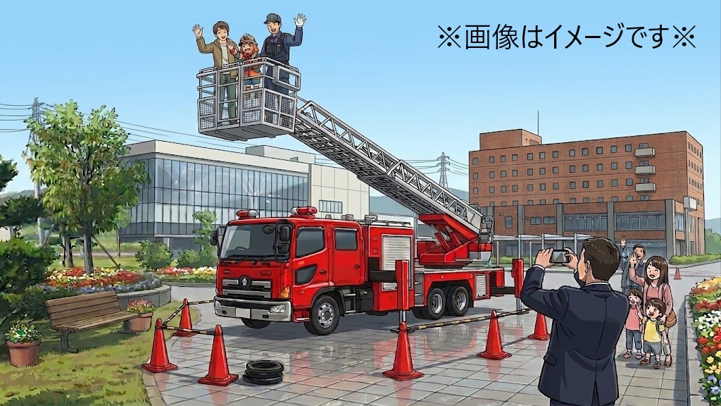 はしご車搭乗体験
